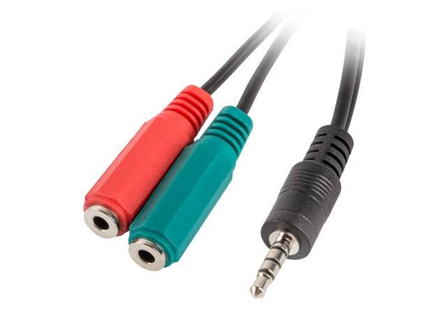 Adapter Rozgałęźnik Audio Jack 4p -> 2x Jack (F)3p