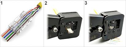 Wtyk modularny 8p8c kat. 5e przelotowy | RJ45