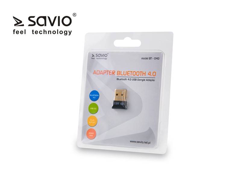 Adapter Bluetooth Savio BT-040 | USB 2.0