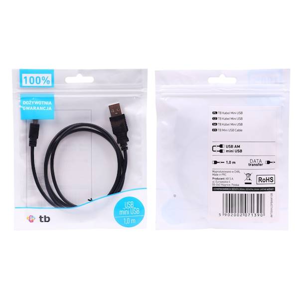 Kabel mini USB -> USB 2.0 | 1m