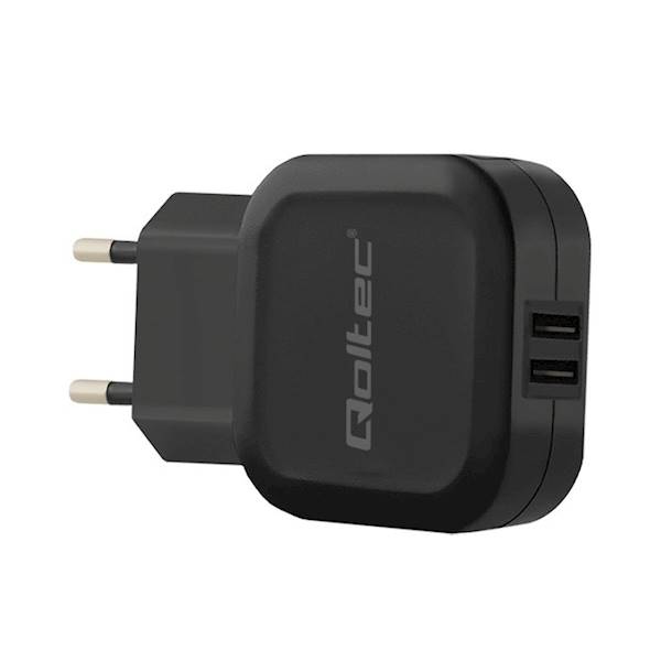 Ładowarka sieciowa Qoltec 5V | 2.4A | 12W | 2x USB