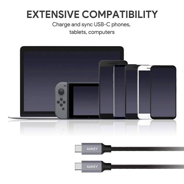 Kabel Aukey USB C - USB C | 2m | QC | CB-CD6