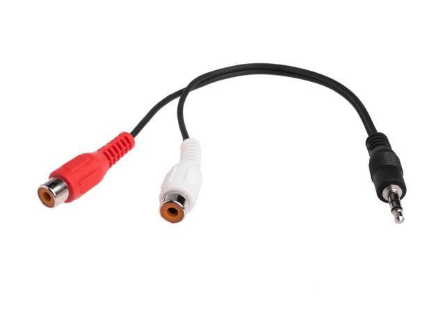 Kabel / Adapter 2x Chinch (F) -> 1x Jack 3.5mm