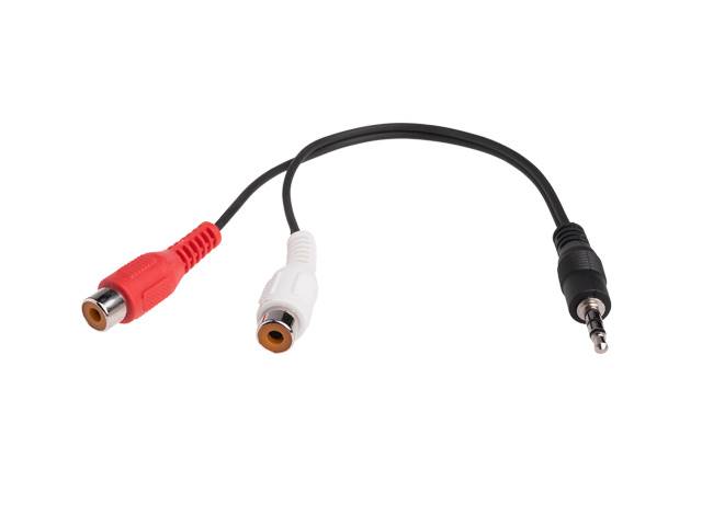 Kabel / Adapter 2x Chinch (F) -> 1x Jack 3.5mm