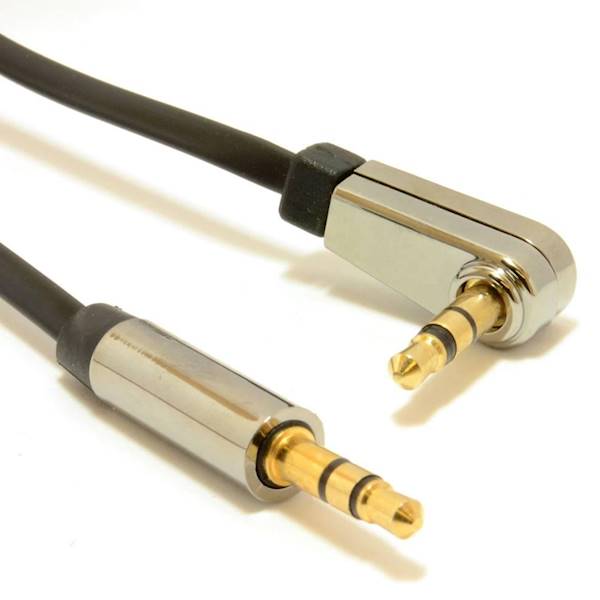 Kabel audio Jack 3.5mm | 1m | kątowy