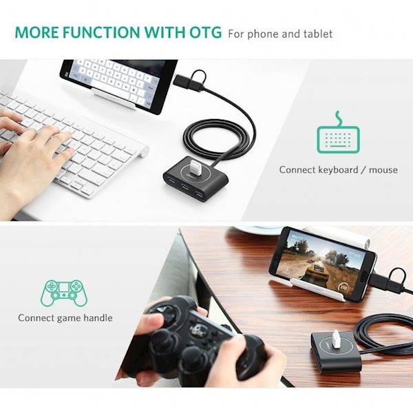 Hub USB UGreen 40850 | USB A, USB C | 4 porty