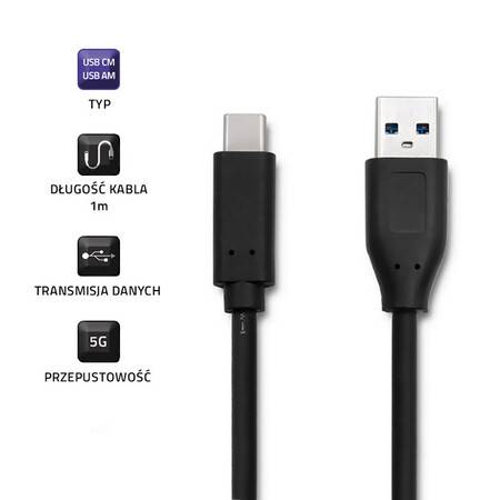 Kabel do ładowania Qoltec USB C -> USB 3.0 | 1m