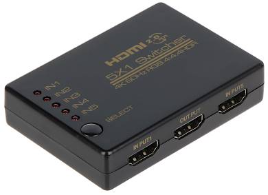 Przełącznik / Switch HDMI 5x IN -> 1x OUT + pilot