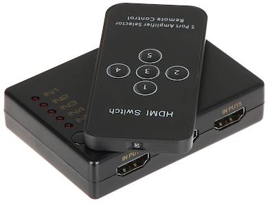 Przełącznik / Switch HDMI 5x IN -> 1x OUT + pilot