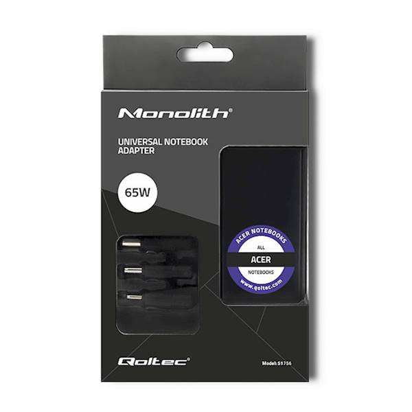 Zasilacz Qoltec 19V | 3.42A | 3 wtyczki 