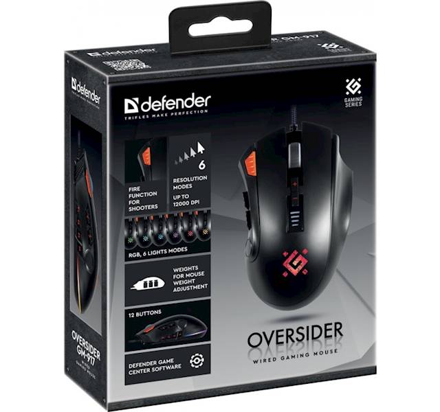 Mysz przewodowa Defender Oversider GM-917 12000dpi