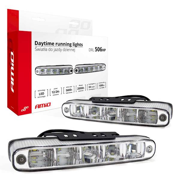 Światła do jazdy dziennej AMiO DRL 506 HP