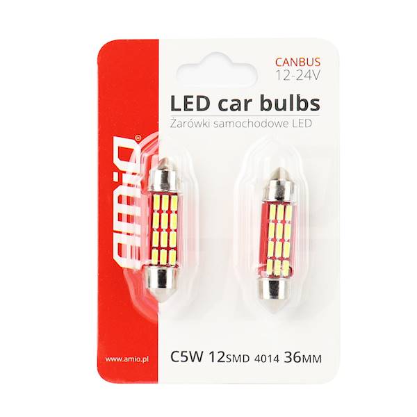 Kontrolka LED CANBUS 4014 12SMD 36mm White 12V/24V