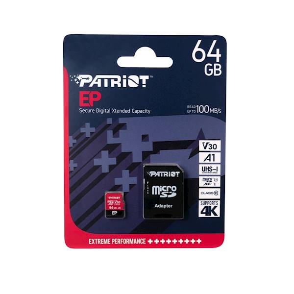 Karta Pamięci microSD Patriot EP 64GB A1 V30 U3