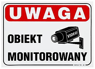 Tablica informacyjna Obiekt monitorowany 25x17cm