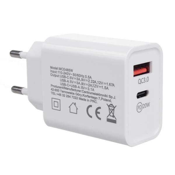 Ładowarka sieciowa 20W Maclean QC 3.0 PD