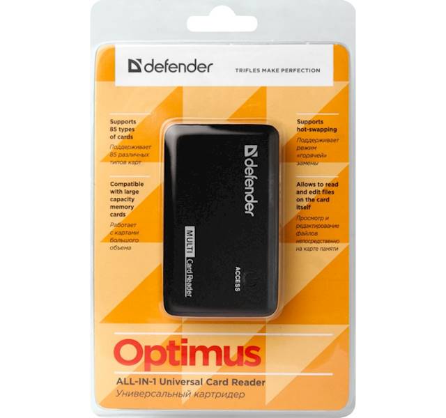 Czytnik Kart Defender Optimus USB 2.0 All in One