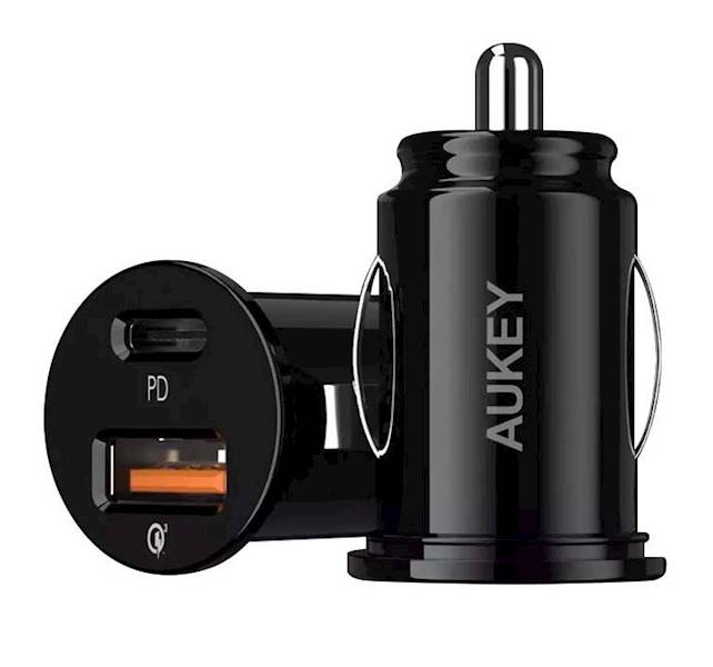 AUKEY CC-Y11 Mini ład. sam. Typ C PD + USB-A QC3.0