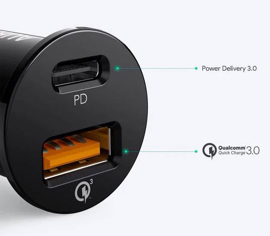AUKEY CC-Y11 Mini ład. sam. Typ C PD + USB-A QC3.0