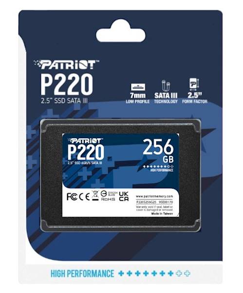 Dysk SSD Patriot P220 | 256GB | 2,5" | SATA