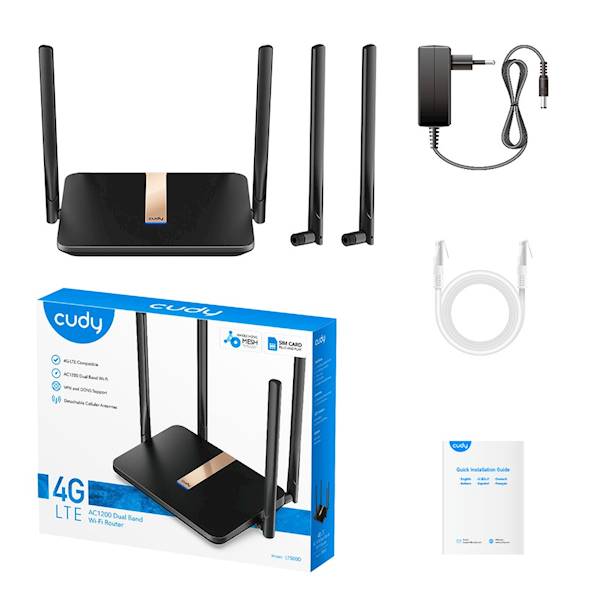 Router WiFi CUDY LT500D | AC1200 | 4G LTE SIM
