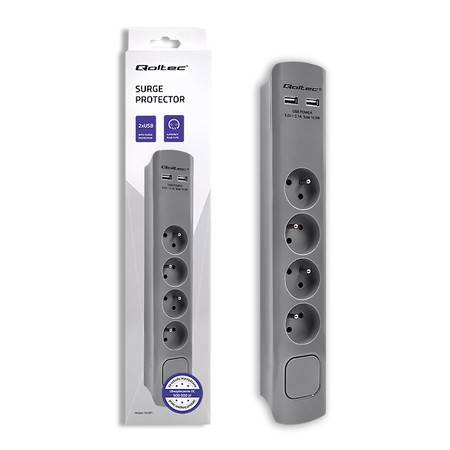 Listwa zasilająca Qoltec | 4gn + 2xUSB | 1.8m