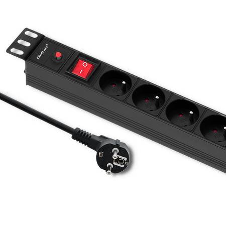 Listwa zasilająca Qoltec | 8 gn. | 2m | RACK 19"1U