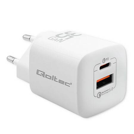 Qoltec Ładowarka sieciowa USB + C 35W | PD QC 3.0