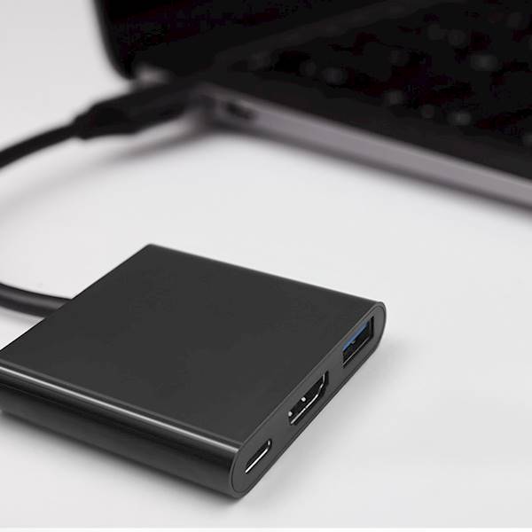 Qoltec Hub Adapter USB-C 3.1 3w1 | USB 3.0 | 4K