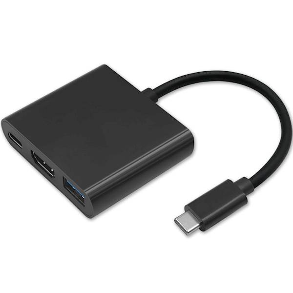 Qoltec Hub Adapter USB-C 3.1 3w1 | USB 3.0 | 4K