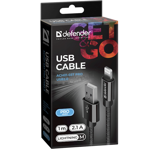 Kabel Lightning iPhone Defender | 1m | 2.1A