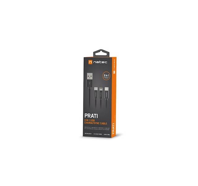 Kabel 3w1 (USB C, micro USB, Lightning) 1m Natec