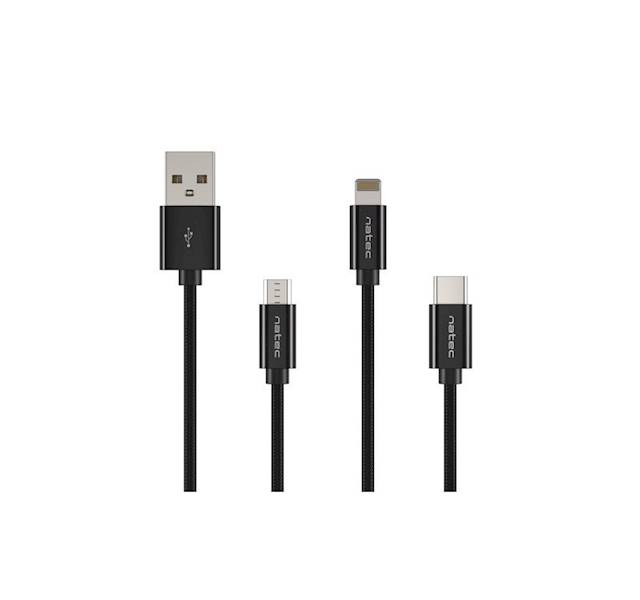 Kabel 3w1 (USB C, micro USB, Lightning) 1m Natec