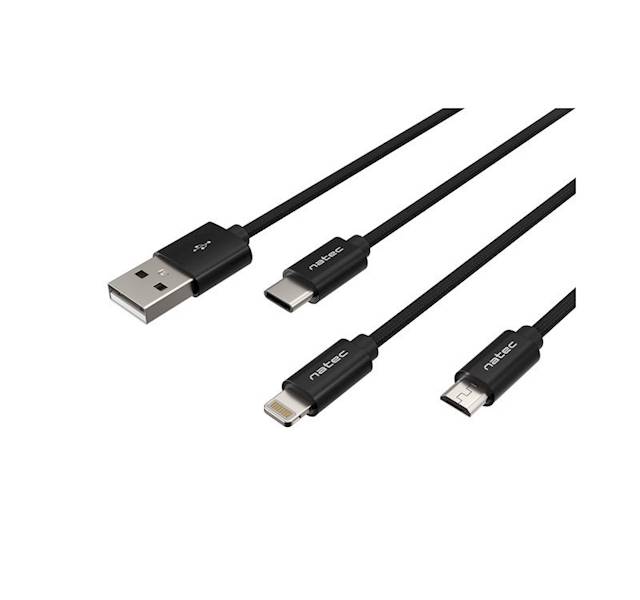Kabel 3w1 (USB C, micro USB, Lightning) 1m Natec
