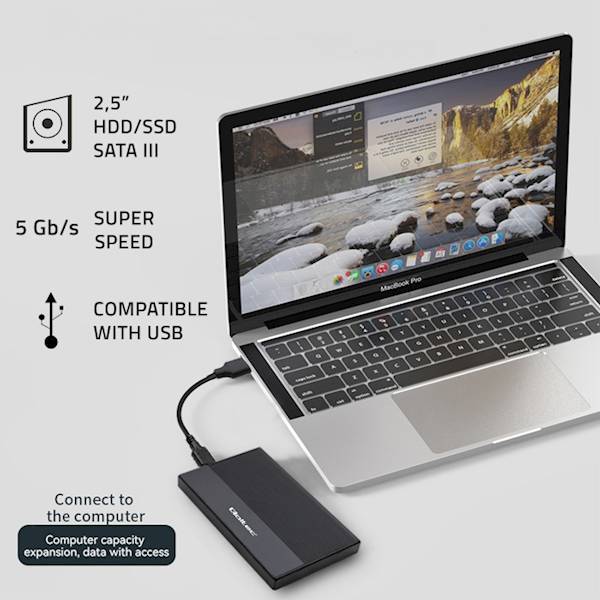 Qoltec Kieszeń na dysk SSD HD 2.5" | SATA| USB 3.0