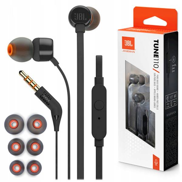 Słuchawki z mikrofonem JBL T110 Czarne