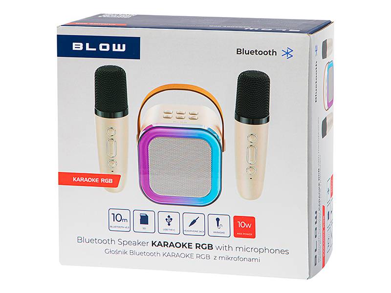 Głośnik Bluetooth KARAOKE RGB 2 x mikrofon