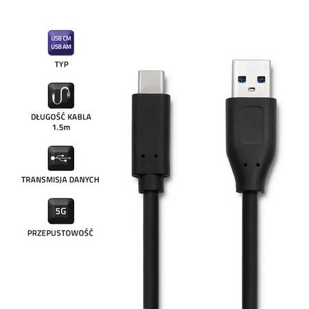 Kabel do ładowania Qoltec USB C -> USB 3.0 | 1.5m