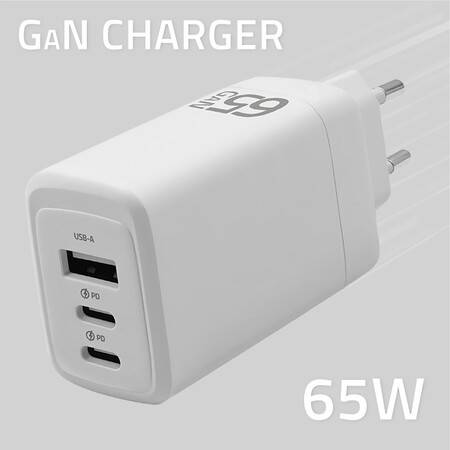Qoltec Ładowarka sieciowa 65W GaN | 5-20V| 3-3.25A