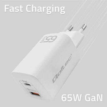 Ładowarka sieciowa Qoltec 65W | 5-20V | 3-3.25A PD