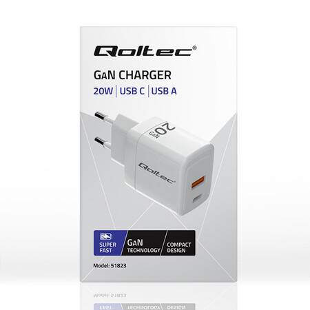 Ładowarka sieciowa 20W GaN | 5-20V |1.5-3A USB C