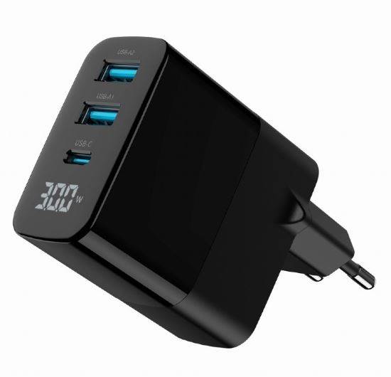 Ładowarka sieciowa Gembird 2xUSB A+1xC 30W QC 3.0