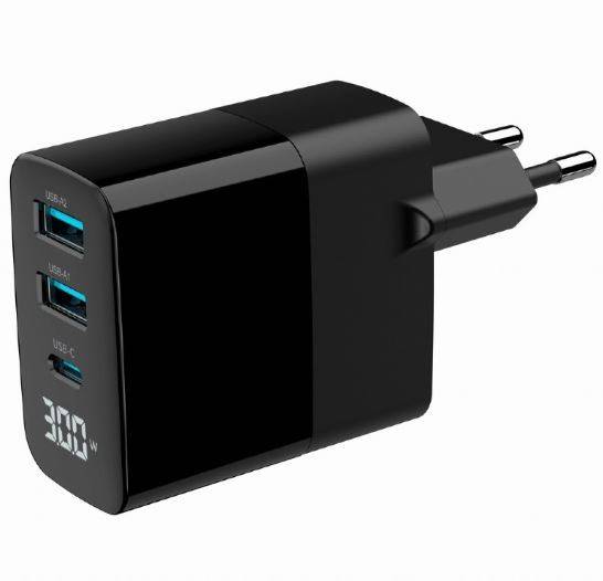 Ładowarka sieciowa Gembird 2xUSB A+1xC 30W QC 3.0