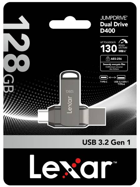 Lexar Pendrive Dual Drive D400 128GB USB-C/A 3.1
