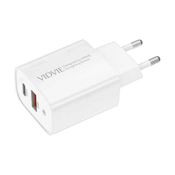 Ładowarka sieciowa VIDVIE USB A + USB C 20W