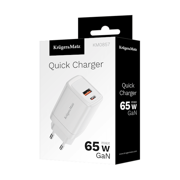 Ładowarka sieciowa Kruger&Matz 65 W GaN PD QC