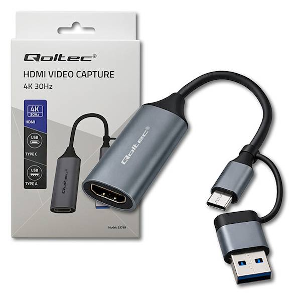 Qoltec Video grabber karta przechwytywania HDMI 4K