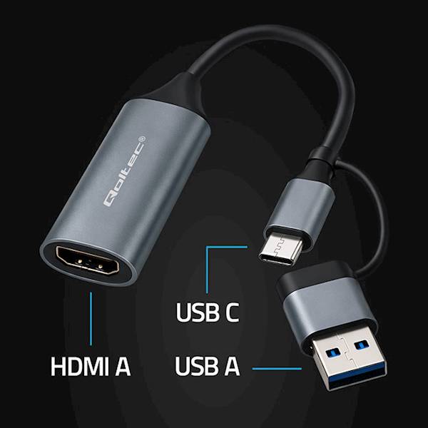 Qoltec Video grabber karta przechwytywania HDMI 4K