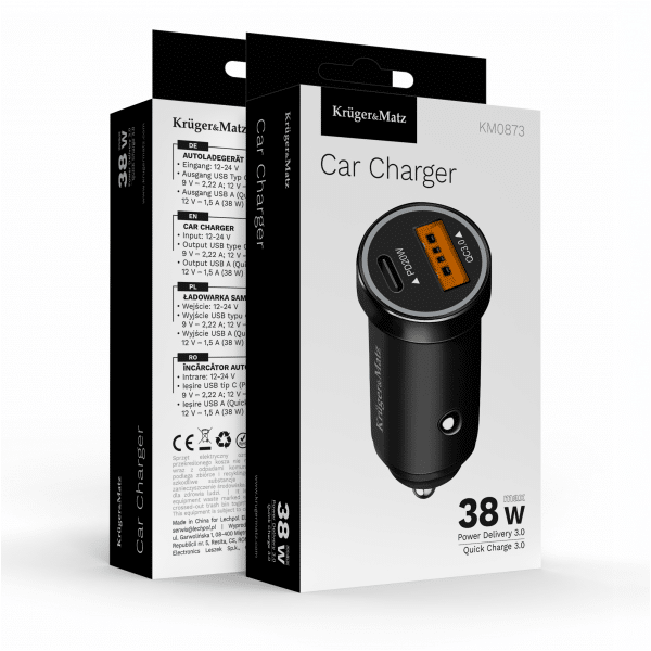 Ładowarka samochodowa 38W Kruger&Matz PD i QC