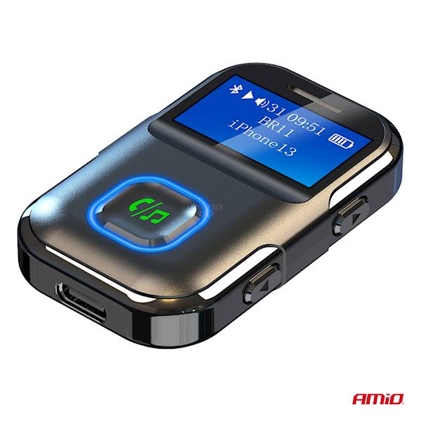 Odbiornik bluetooth na minijack LCD AMIO-04659